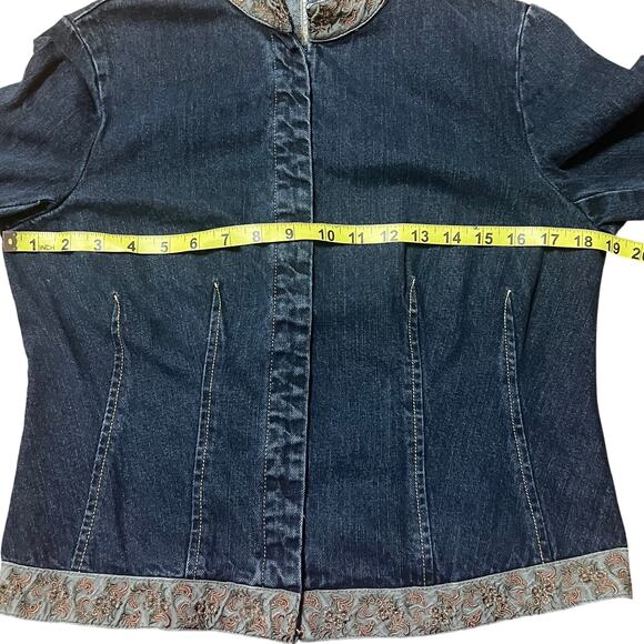Vintage Willi Smith Cropped Denim Mock Neck Jacket Size Medium - Picture 7 of 7